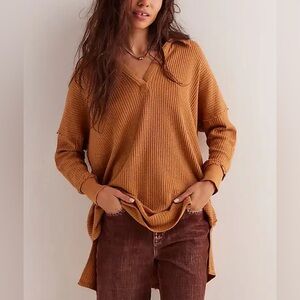 NEW We The Free Travis Polo In Gold Inca Size M